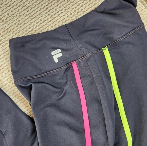 Fila Women's Black Pants with Neon Accents, Medium - Picture 2 of 12